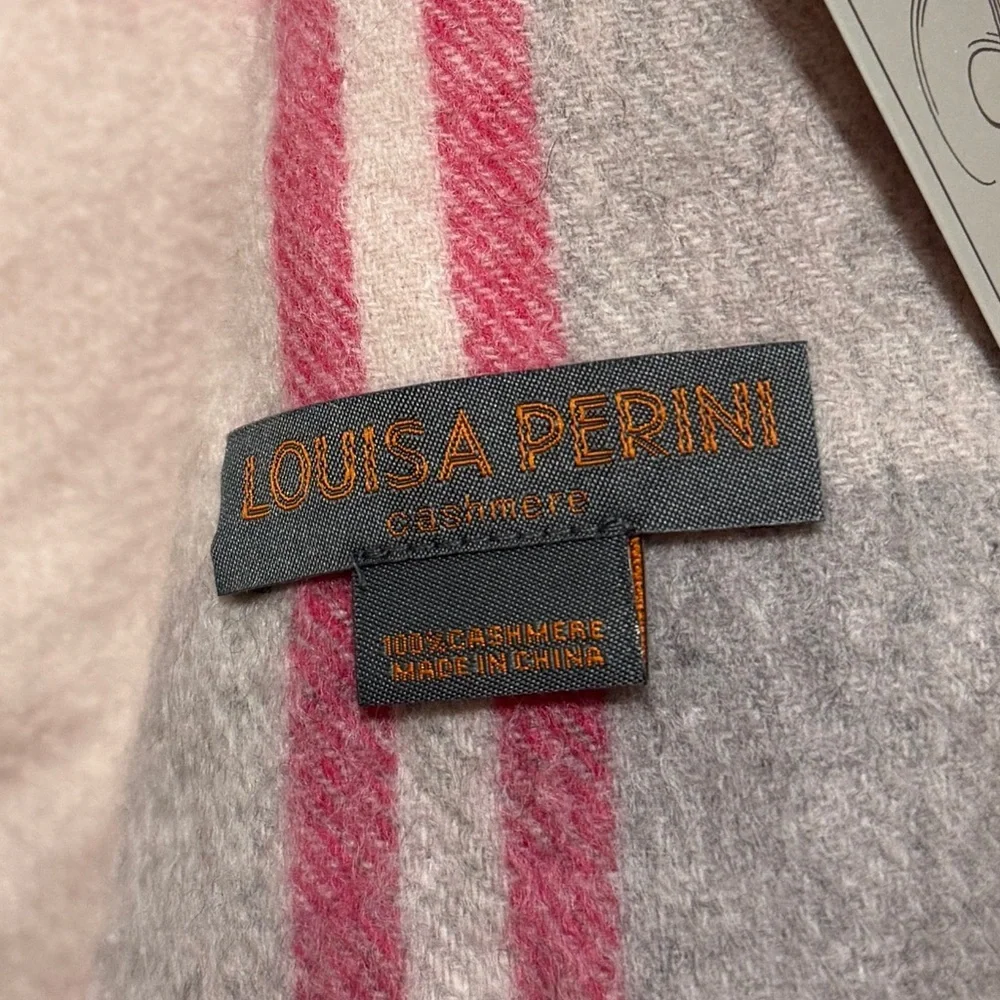 NEW Louisa Perini Cashmere Scarf NWT Pink Plaid